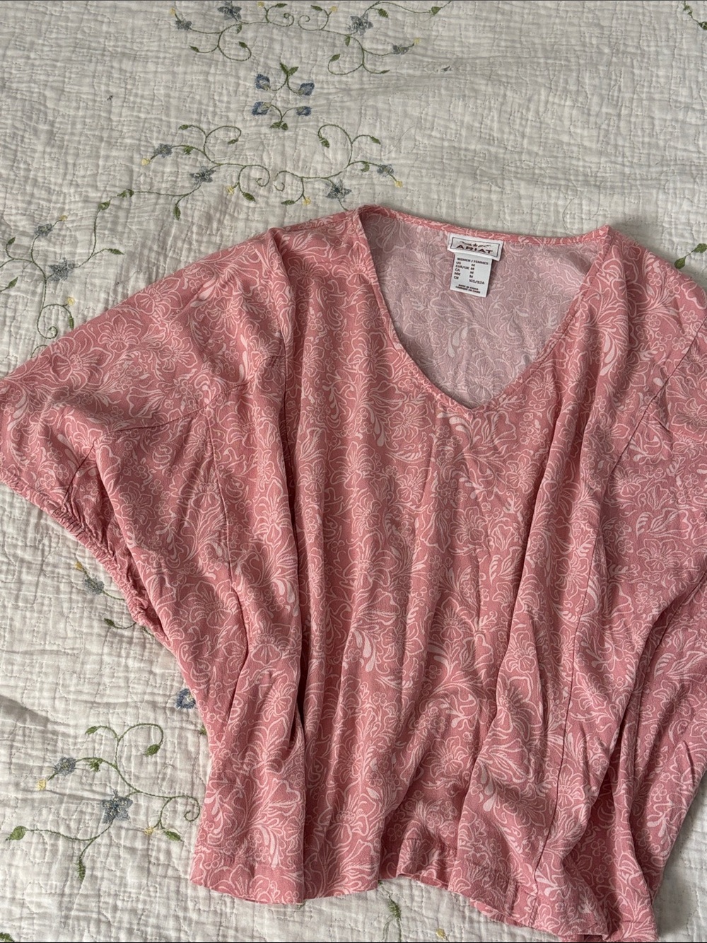 Ariat Desert Dreams Top Medium Pink Western Boho Paisley Blouse